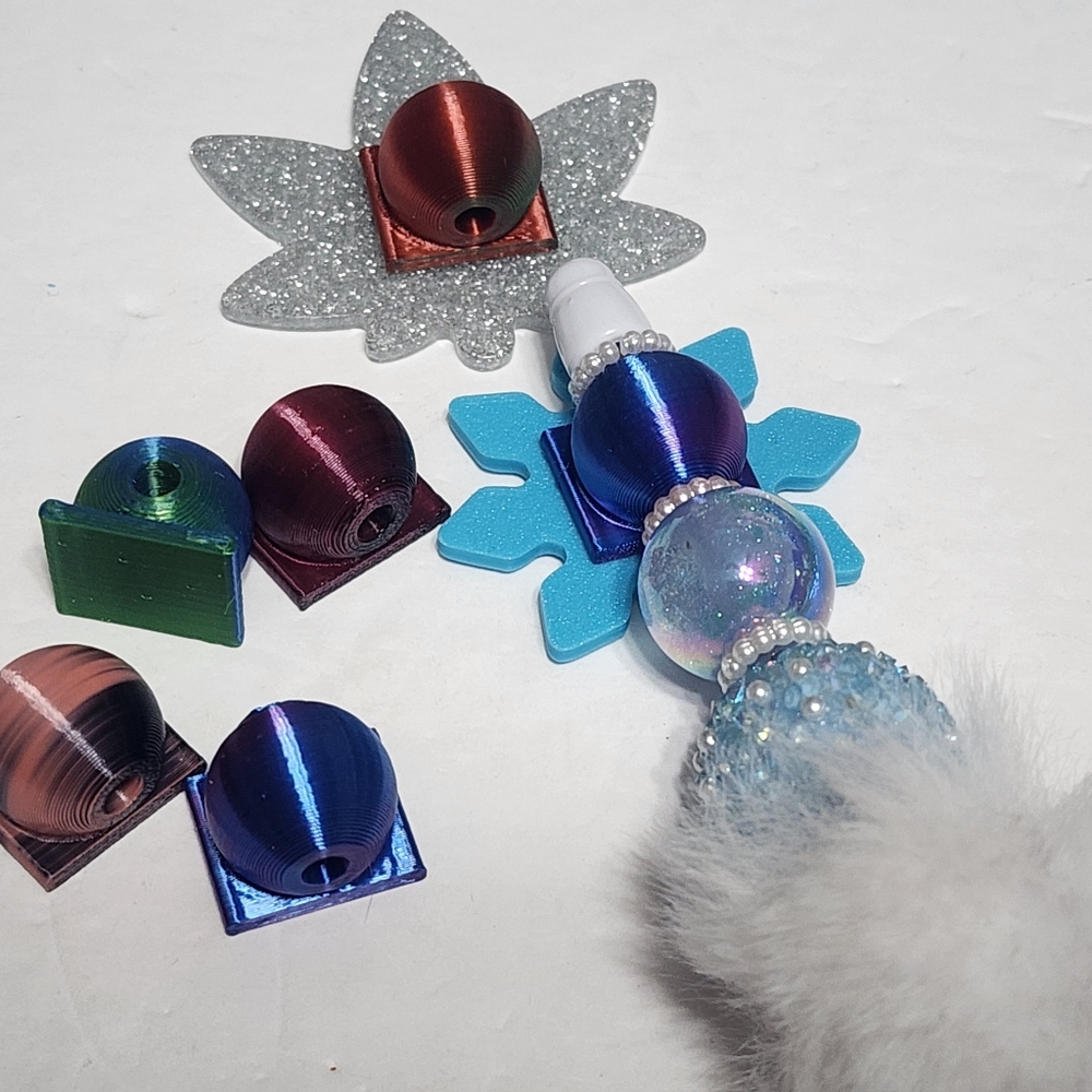 Bead attachment flatbacks glitterbacks‎ resin acrylics 16mm Beadable Items 4pc